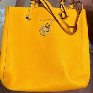 Michael Kors Yellow Leather Tote Bag